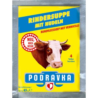 Podravka Rindersuppe mit Nudeln 4x65gr